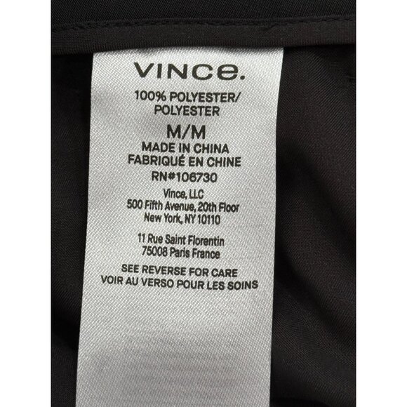 Vince Black Dress Pants Pleated-Front Elastic-Waist Womens Size M NEW - Picture 8 of 9